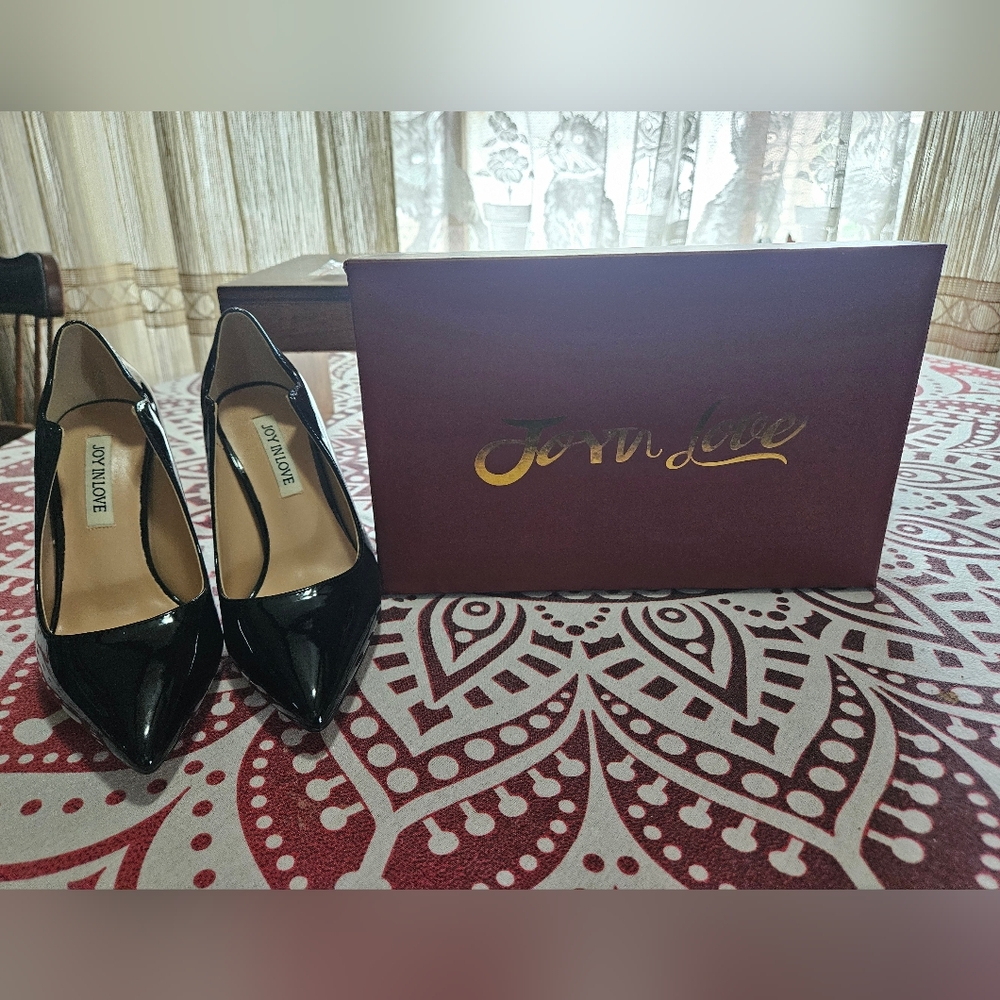 NIB Joy In Love Size 5.5 Black Patent Leather Heels - Picture 8 of 13